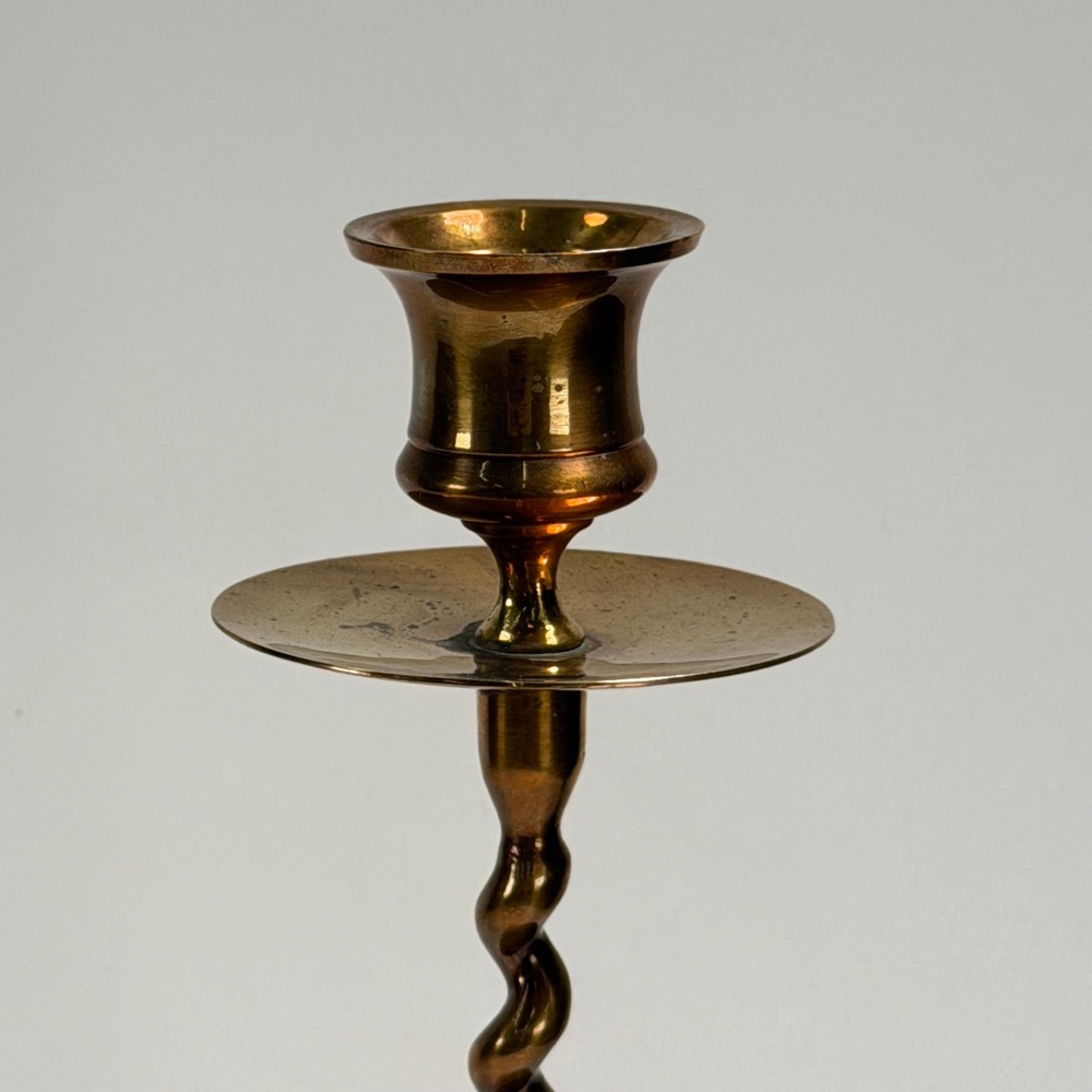 Vintage Brass Twist Candle Stick French‎ Old World Cottagecore Table Decor